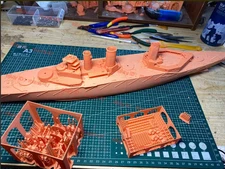 3D Printed 1/200 Hms Queen Mary（Battlecruiser）1914 Unpainted Model Kit