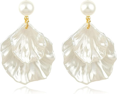 Long Pearl Earrings for Women 925 Sterling Silver Pearl Dangle Earrings Hypoalle