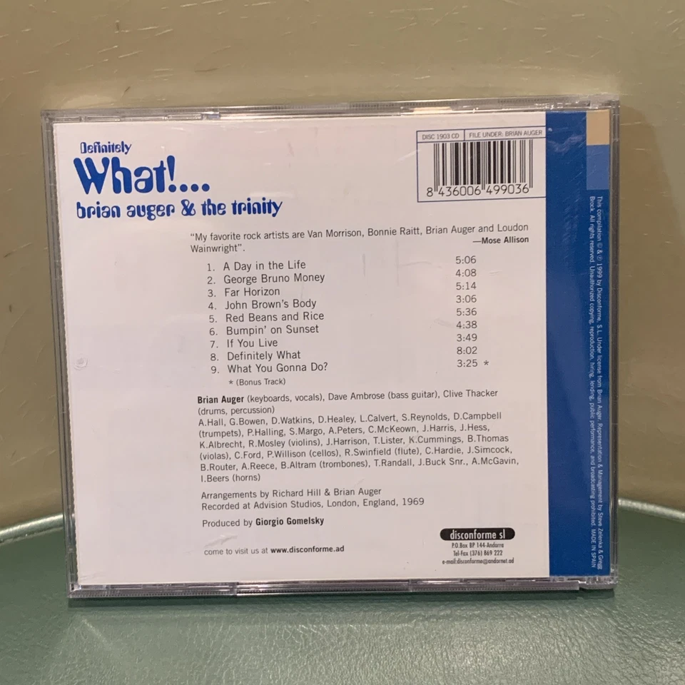 Brian Auger & The Trinity CD Definitely What  Spain Import Foto 3 de 4