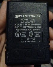 Plantronics CA10 AC Adapter 120VAC 60Hz 15W Output 9VDC 800mA  USED 