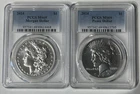 2023 $1 Morgan and Peace Silver Dollar 2pc Set PCGS MS69 Blue Label
