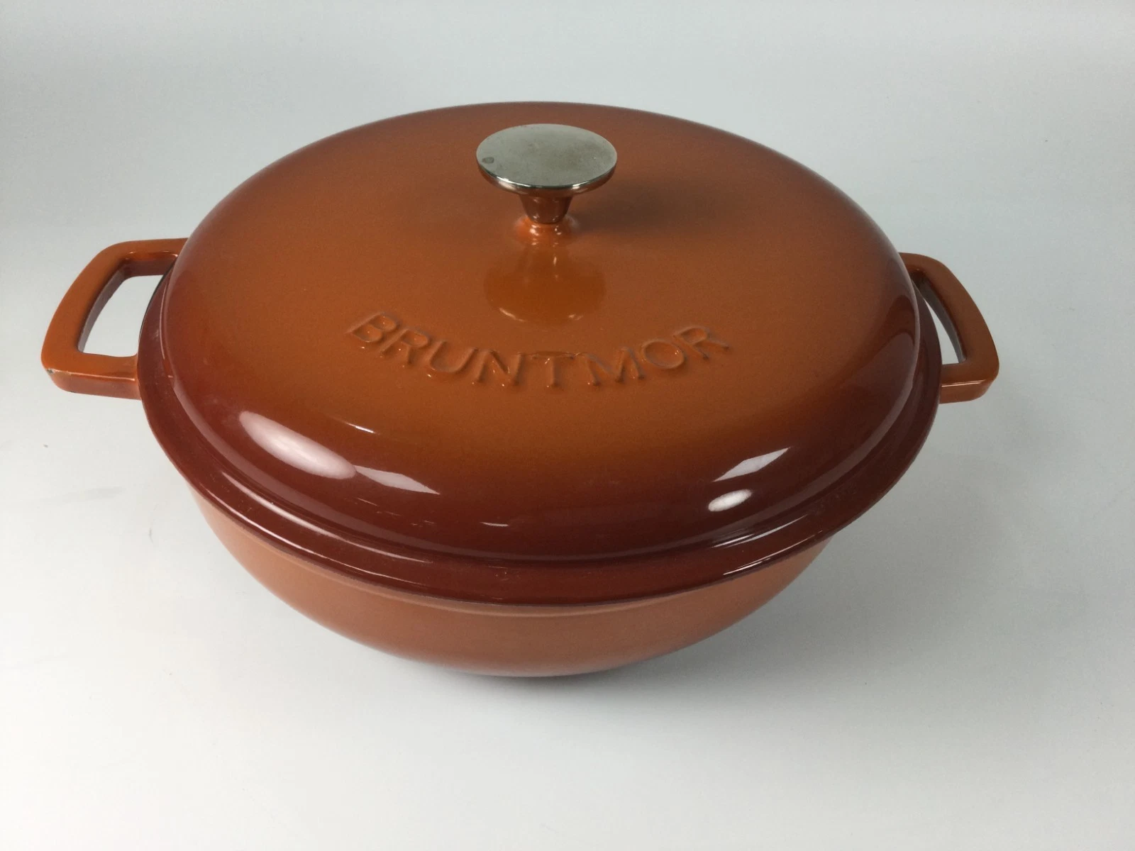 Bruntmor Enameled Cast Iron Dutch Oven 6.5 Qt Casserole Dish with Handles Orange