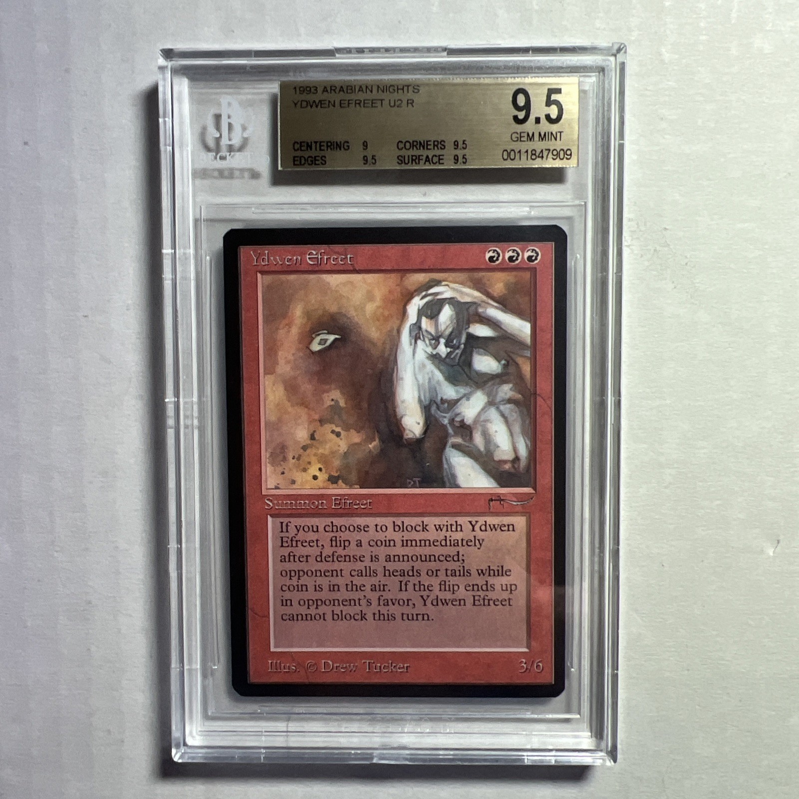 MTG Arabian Nights Ydwen Efreet BGS 9.5 Gem Mint  1993