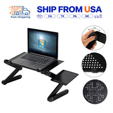 360  Adjustable Cool Laptop Table Stand Lap Bed Tray Foldable PC Notebook Desk