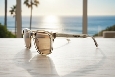 EYEVAN Sunglasses WEBB CLEAR BROWN 47-22-145 Titanium New