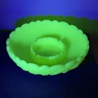 VTG 70s FENTON URANIUM Waterlily Custard Glass Large Bowl Ashtray 8.5” EUC! GLOW