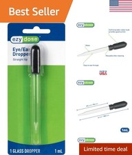 Ear and Eye Medicine Dropper for Liquid Medicine, 1ml Capacity Glass, Deliver...