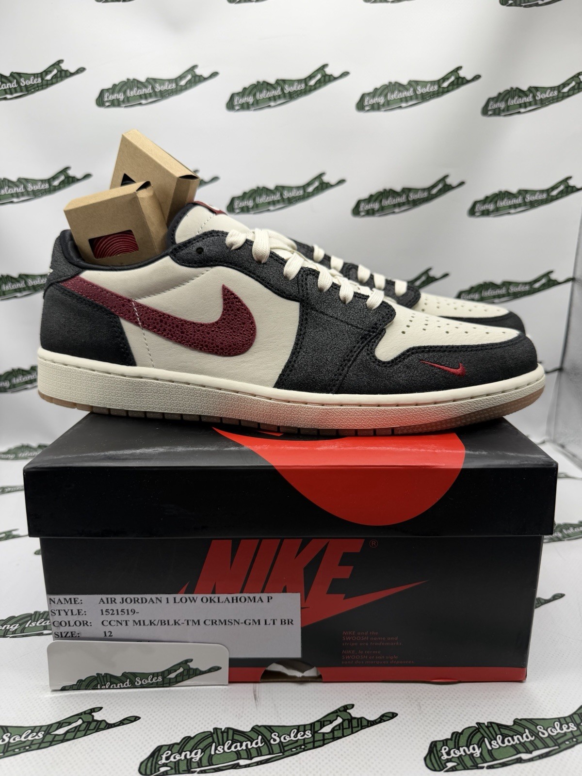Air Jordan 1 Low OG Oklahoma Sooner Player Exclusive Nike Sample PE Size 12