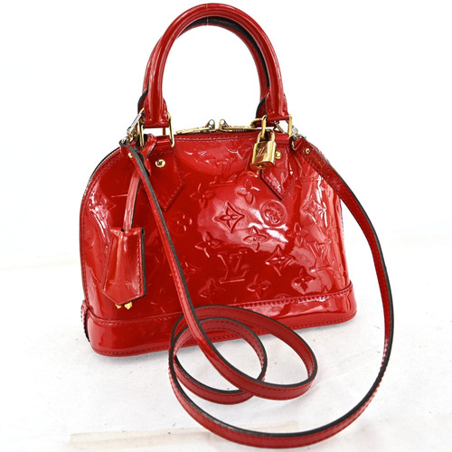 LOUIS VUITTON Monogram Vernis Alma BB Hand Bag 2way Red M90174 R3836O803