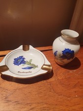 Aschenbecher, Porzellan, Plankenhammer, Bavaria, Germany, gebraucht + mini vase