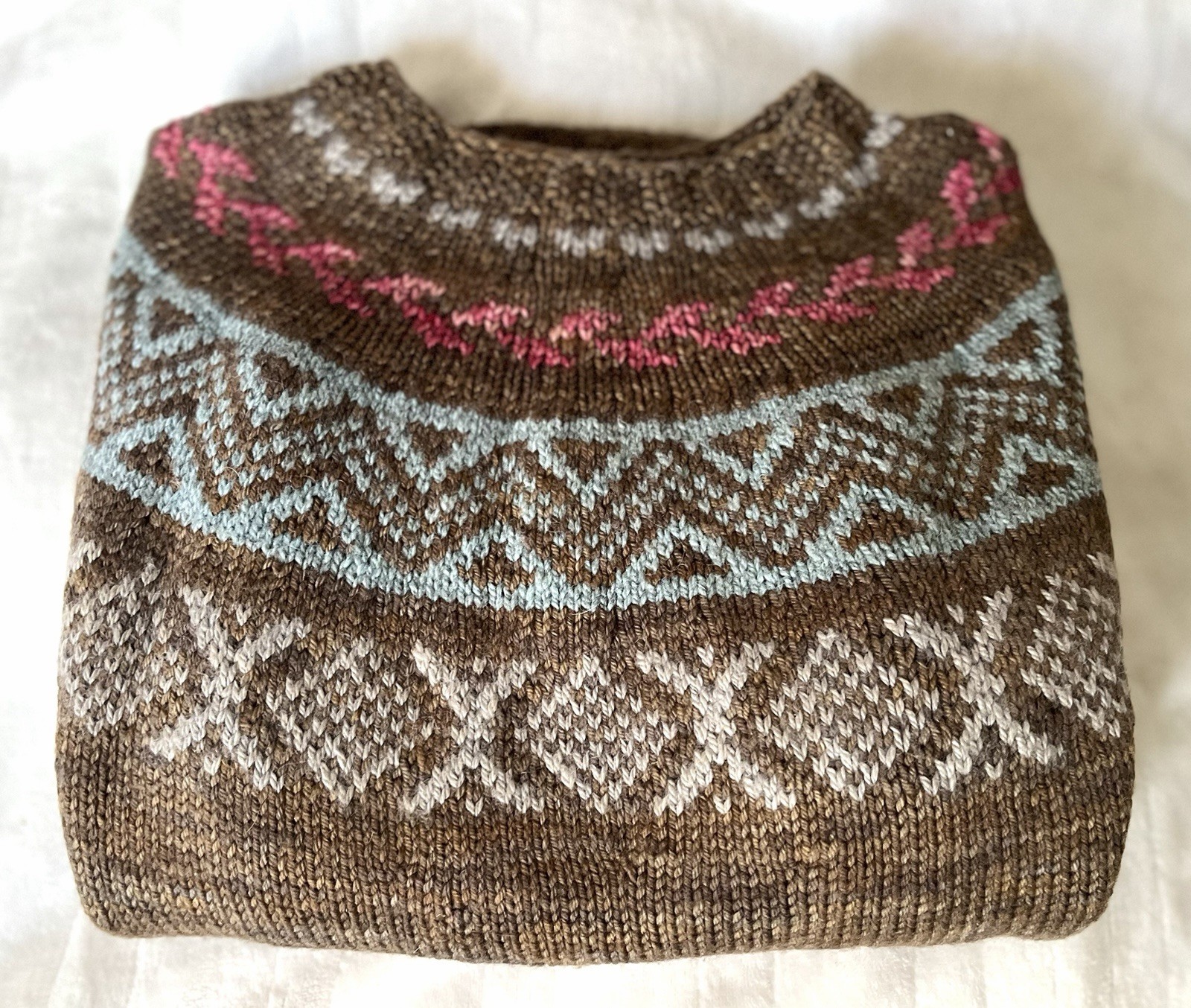 HANDKNIT OVERSIZED NORDIC YOKE PULLOVER, M/L - TOSH VINTAGE/ROAD2CHINA/SWANS ISL image 10