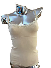 Y2K The Limited Lace Trim Babydoll Camisole Tank Womens Small Beige Coquette