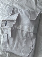 Van Heusen The Aviator Wrinkle Free White Short Sleeve Uniform Shirt L Cotton
