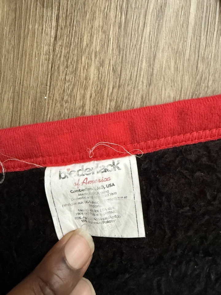 Cobertor Vintage Biederlack Chicago Bulls Vermelho Preto Anos 90 Reversível  - Imagem 3 de 4