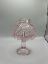 Fairy Lamp House of Lloyd? Pink Glass Floral Tea Light Candle Holder 6” tall