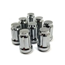 8x Mr Lugnut 1/2-20 RH Spline Car  Chrome Closed End Conical 1.42"L
