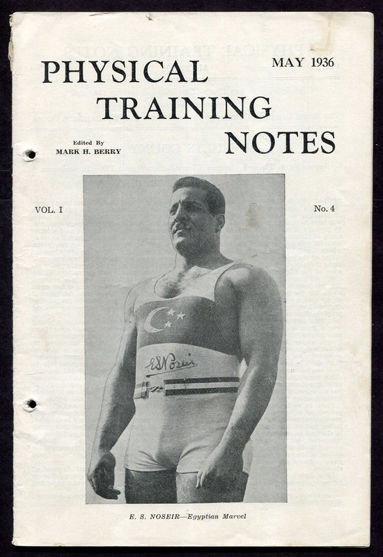 May 1936 Physical Training Notes by Mark Berry