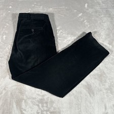 VTG 90's Polo Ralph Lauren Preston Pant Mens 34x32 Black Corduroy Stretch Preppy