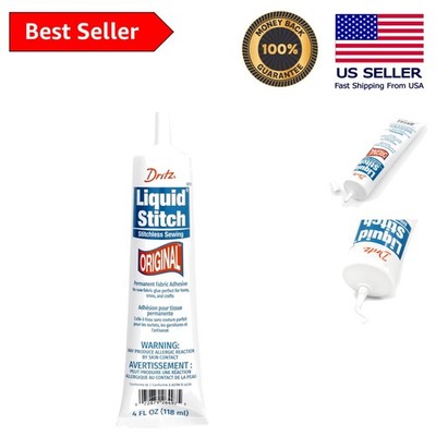 4 oz Liquid Stitch - Clear, Washable, Permanent Adhesive for Easy Fabric Fixes