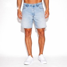 Vintage Levis Light Stone Wash Denim Shorts Mens 36 8" Inseam Jean Shorts 550s