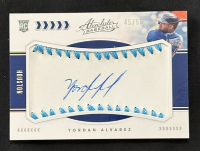 Yordan Alvarez 2020 Panini Absolute #152 Light Blue Auto  45/50  Houston Astros