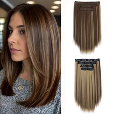 Synthetic clip-in hair extension, short and smooth, soft,