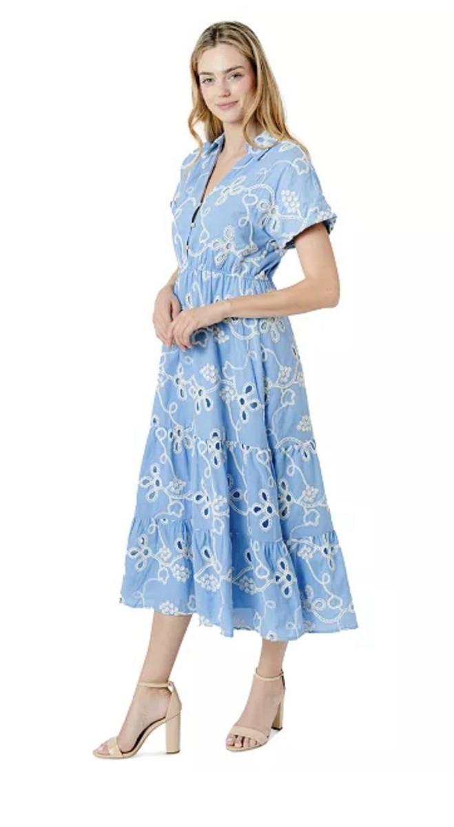 plunge neckline midi dress Adona Plunge Neckline Midi Dress