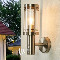 Lindby Edelstahl Wandlampe Mit Bewegungsmelder, Wandleuchte Aussen, AußEnleuchte