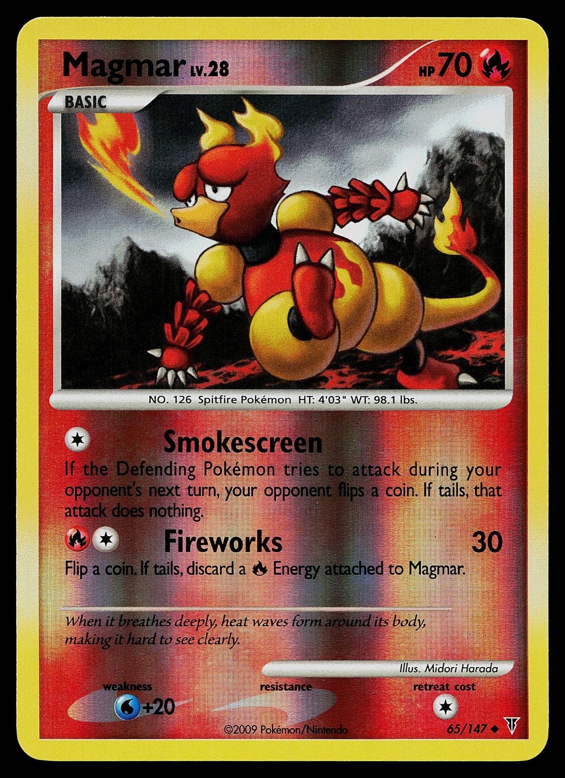 Pokemon Card - Magmar Supreme Victors 65/147 Reverse Holo Uncommon