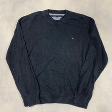 Tommy Hilfiger Knitted Jumper Pullover Knit Sweater Embroidered Logo Men's Large