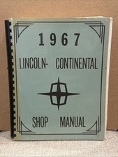 1967 Lincoln Continental Shop Spiral Bound Manual