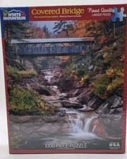 New Sealed In Box White Mt Covered Bridge 1000 Pc Jigsaw Puzzle Larger Pieces