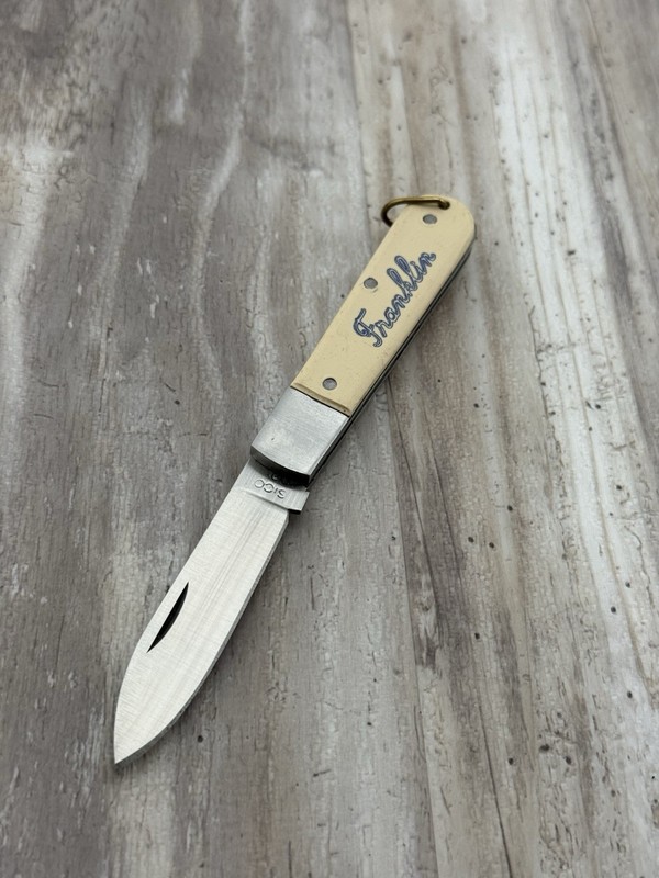 SICO INOX Folding Pocket Knife Franklin Advertising Cream Handle 