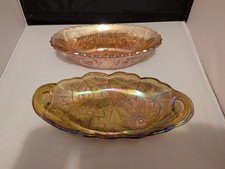 Two "Carnival Glass" Dishes (See Description For Details) In Excellent Condition