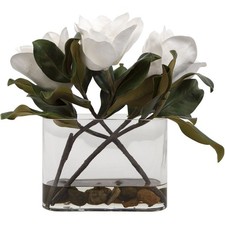 Uttermost 60186 Middleton White Magnolia Blooms Flower Centerpiece