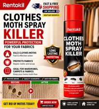 Image of Rentokil Moth Spray 300ml Clothes Fabric Carpet Wardrobe Protection