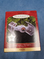 Hallmark Star Wars 1999 Darth Vader's TIE Fighter Ornament NEW Video Vintage