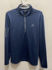 Adidas Golf Men's Small Navy Blue Pullover Long Sleeve Classic 1/4 zip 3-STR NWT