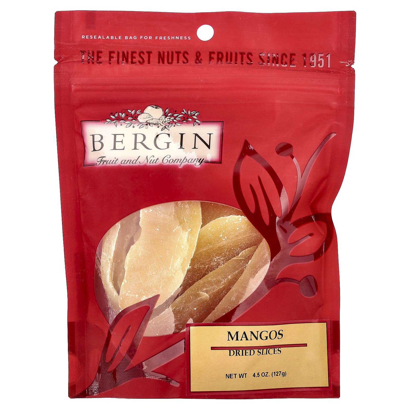 Манго, Сушеные ломтики, неочищенные, 4,5 унции (127 г)