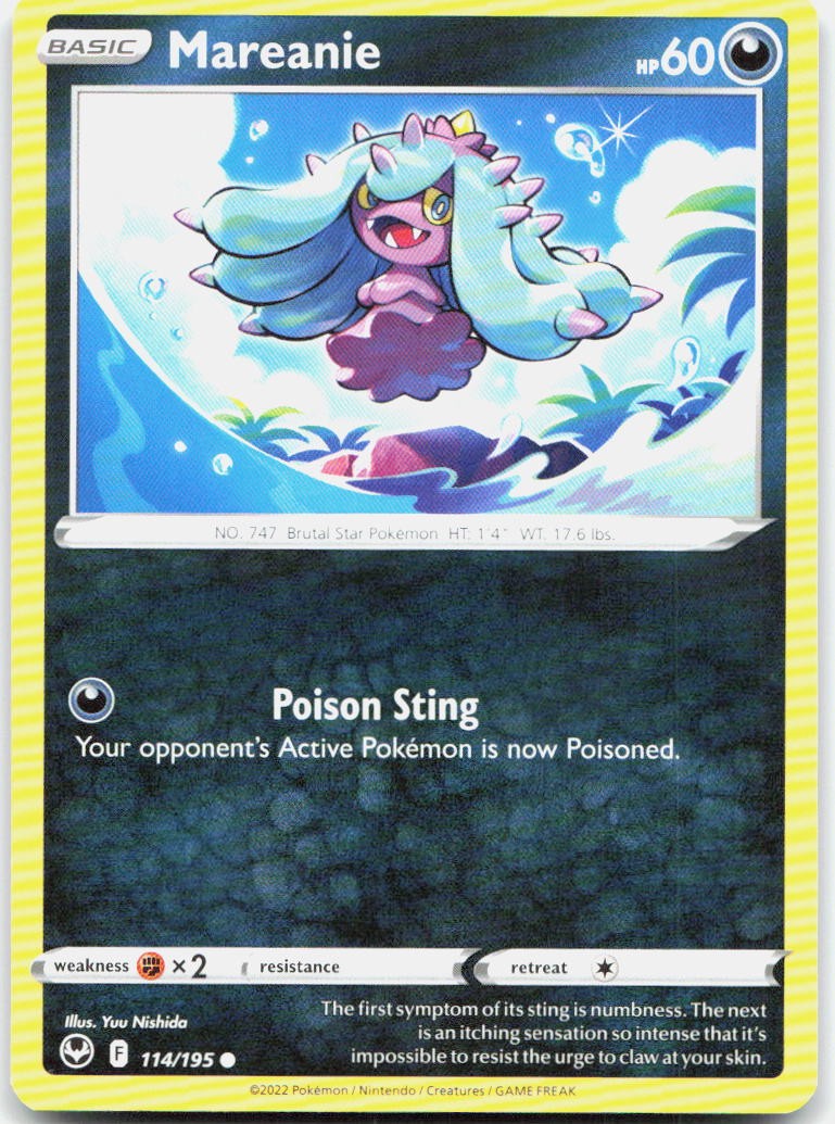 Mareanie 114/195 Common Silver Tempest Pokemon Lightly Played