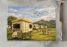 Gobur Carousel Unique Artwork On Tempered Glass Chopping Board Surface Protector