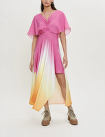 Maje Kleid Rosa Gr. 34 FR / XS Damen Batik Asymmetrisch MFPRO02375