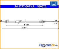 Seilzug, Feststellbremse Ate 24.3727-0673.2 FüR Ford