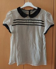 t.shirt maglietta maglia blusa donna a pois ZARA taglia L trasparente