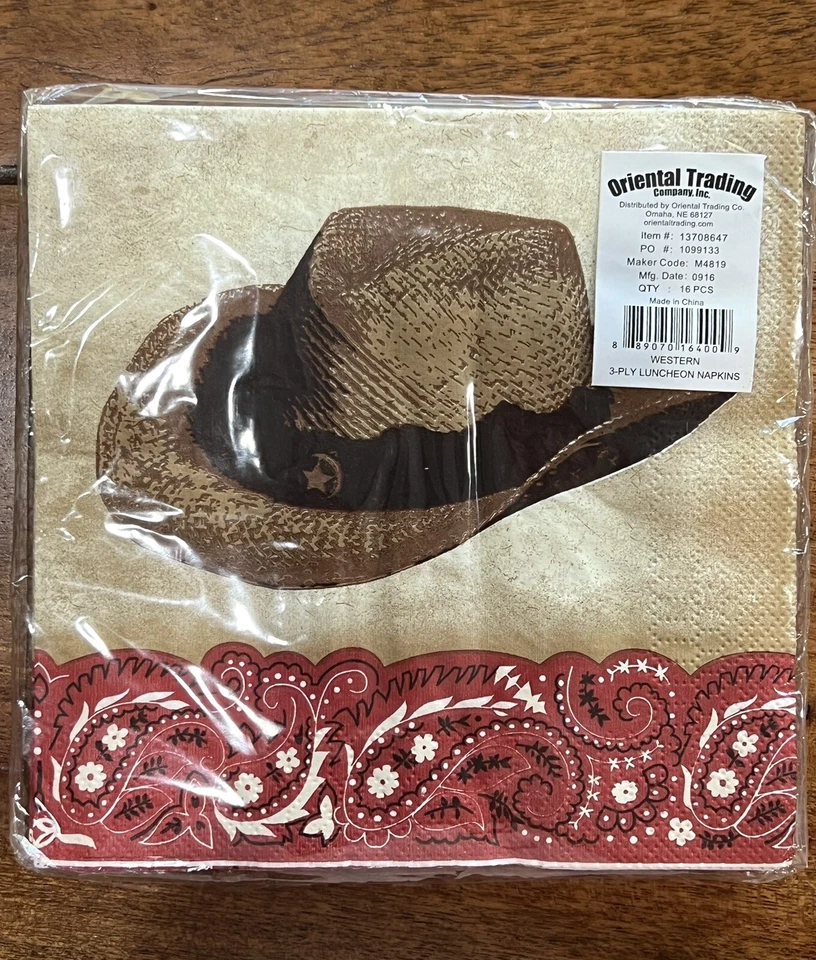 5 paquetes de servilletas de fiesta de cumpleaños temáticas occidentales para vaqueros suministros de fiesta (80 servilletas) Foto 2 de 4