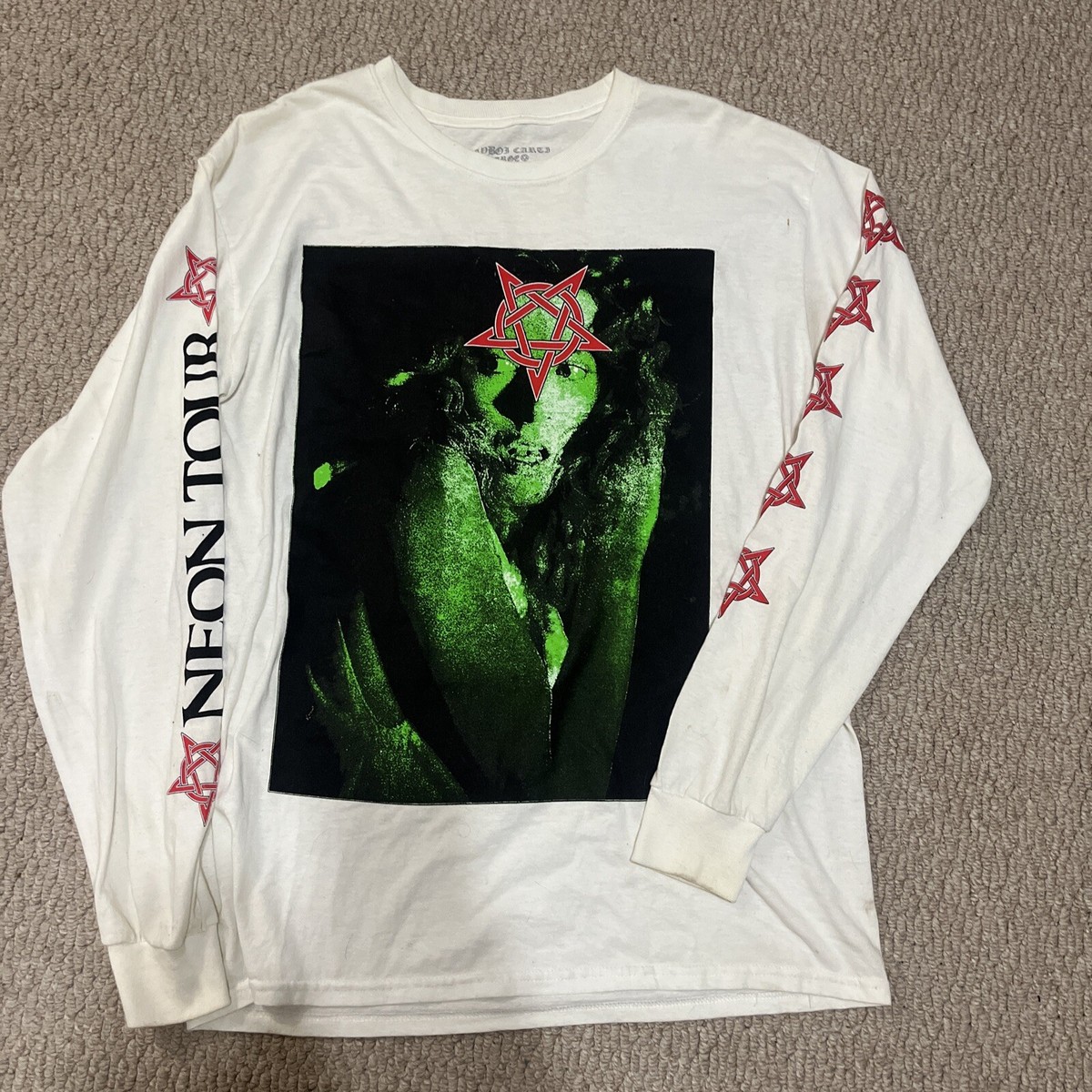 Playboi Carti Neon Tour “Pentagram” L Shirt Large | eBay