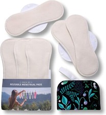 Serviette hygiénique lavable bio bambou lot de 6 (taille L+XL) + bag