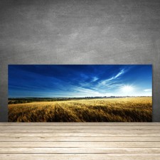 Kitchen Splashback 125x50 Tempered Glass Field Sky Nature