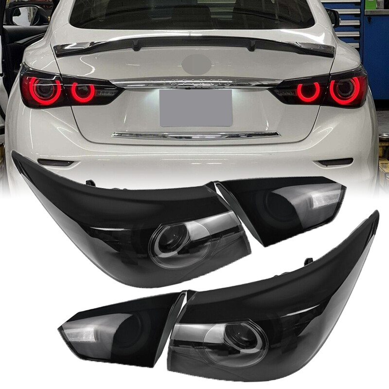 2014-2017 Infiniti Q50 Skyline V37 400R Style Smoked LED Tail