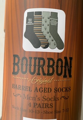 4 Bourbon Original Barrel Aged Dress Socks size 10-13